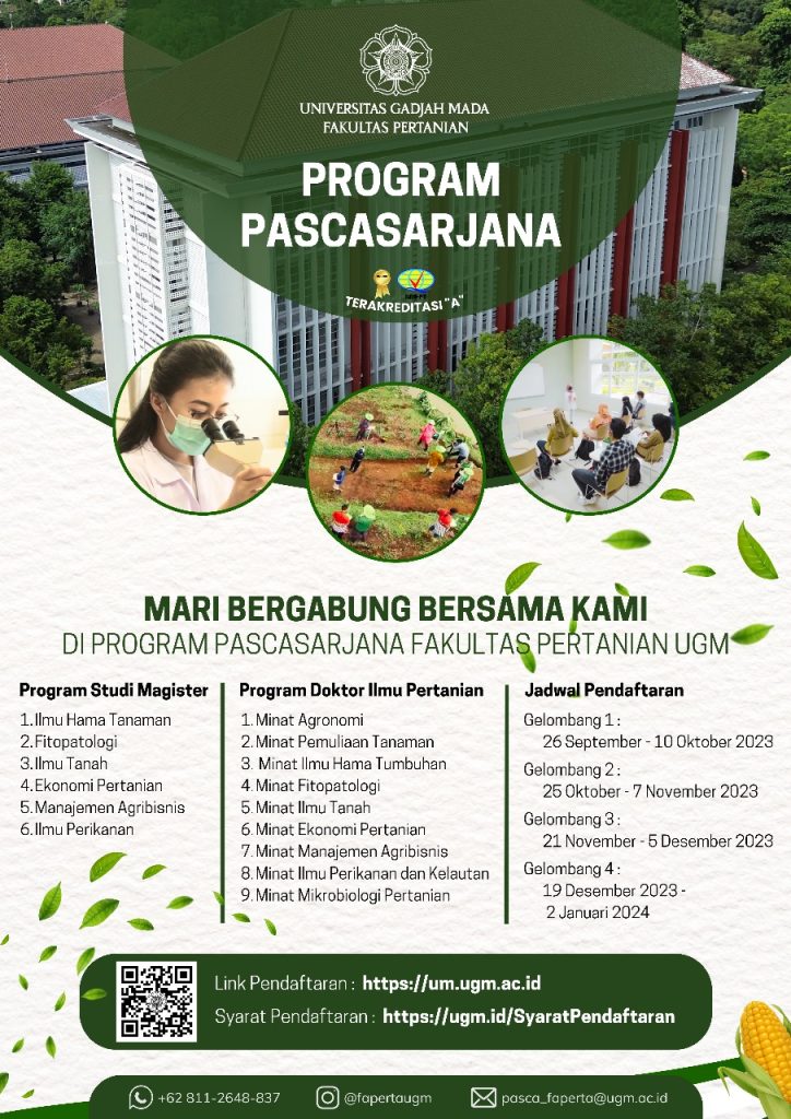 Pendaftaran Program Pascasarjana Fakultas Pertanian Ugm Semester Genap 